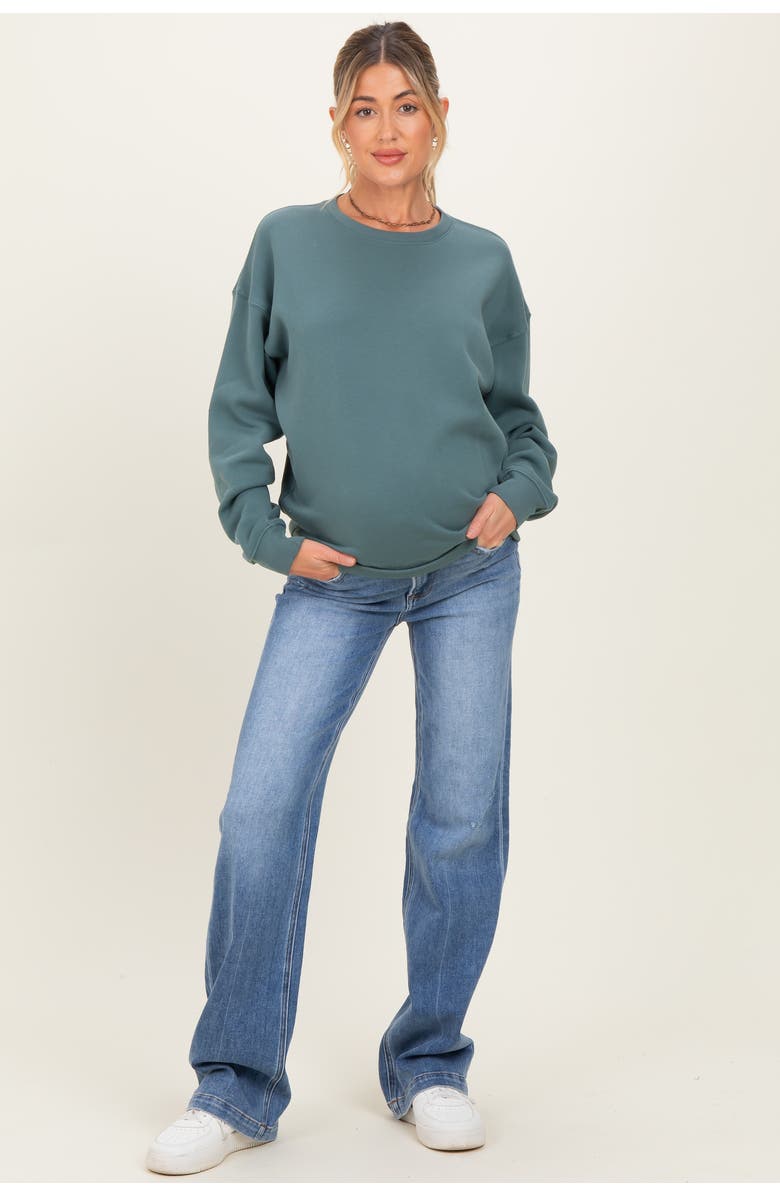 PinkBlush Lightly Distressed Maternity Straight Leg Jeans, Alternate, color,