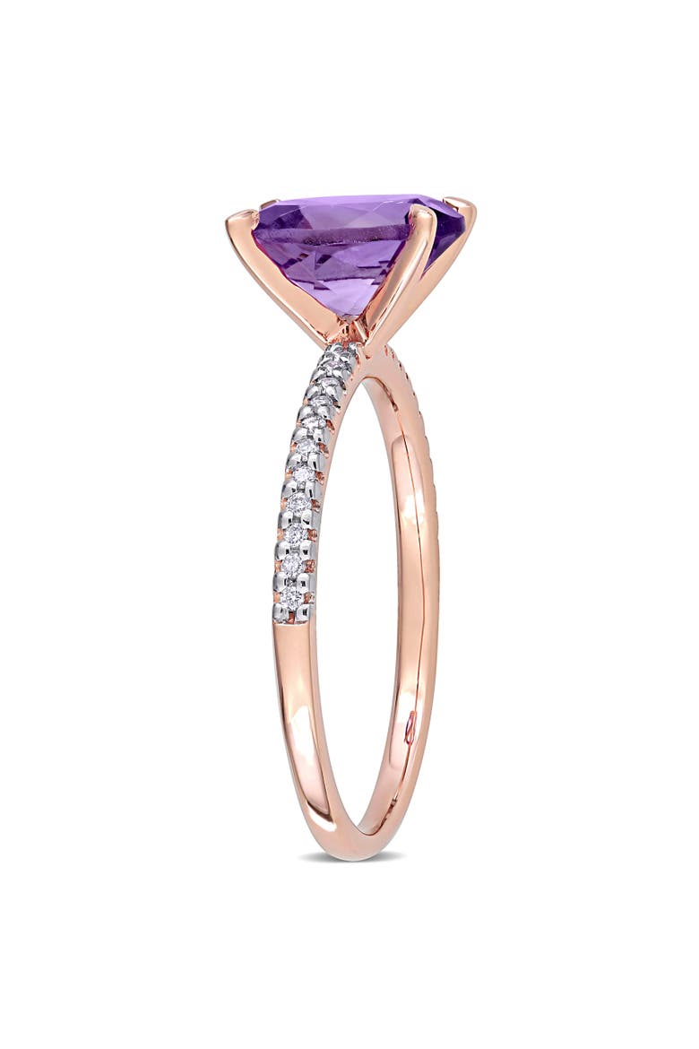 Amethyst & Diamond Oval Ring 14k, Alternate, color, Amethyst