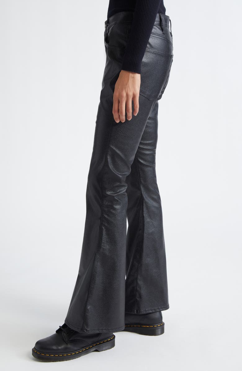 Junya Watanabe Faux Leather Flare Pants, Alternate, color, Black