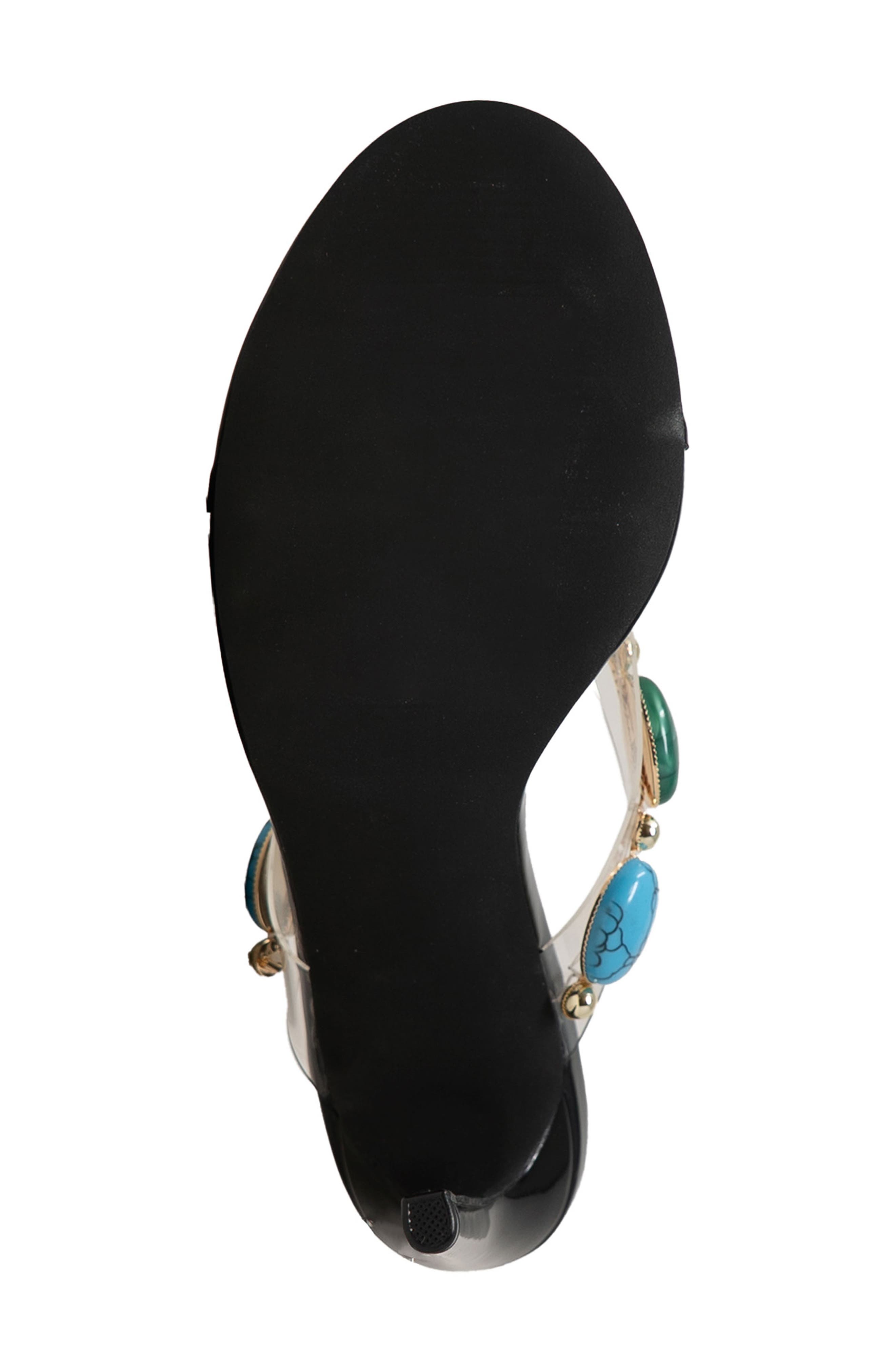 CHASE AND CHLOE Beaded Strap Sandal, Alternate, color, Black Patent