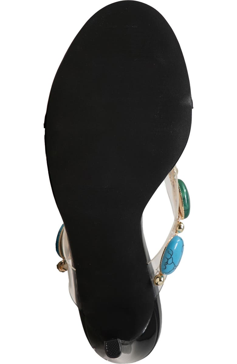 CHASE AND CHLOE Beaded Strap Sandal, Alternate, color, Black Patent