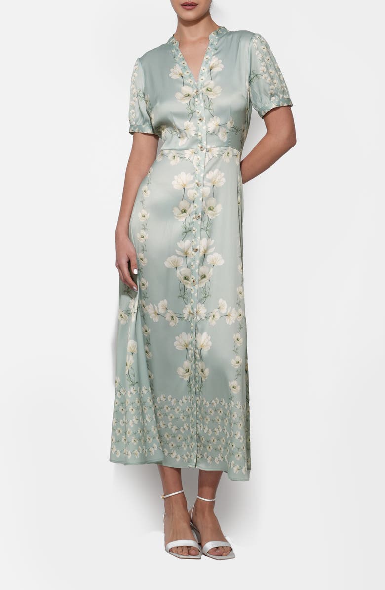 Adelyn Rae Jailyn Floral Print Satin Maxi Dress, Main, color,