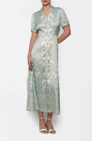 Adelyn Rae Jailyn Floral Print Satin Maxi Dress