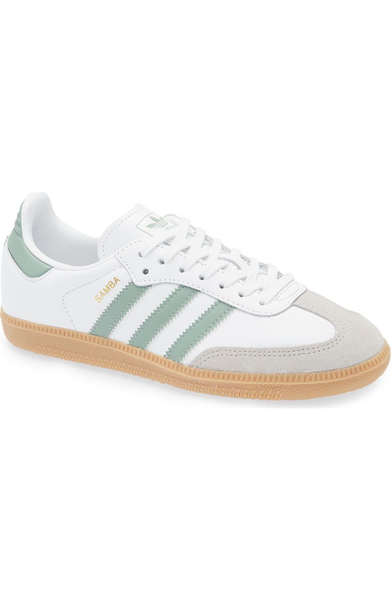 adidas Kids' Samba Sneaker, Main, color, White/ Silver Green/ Gum
