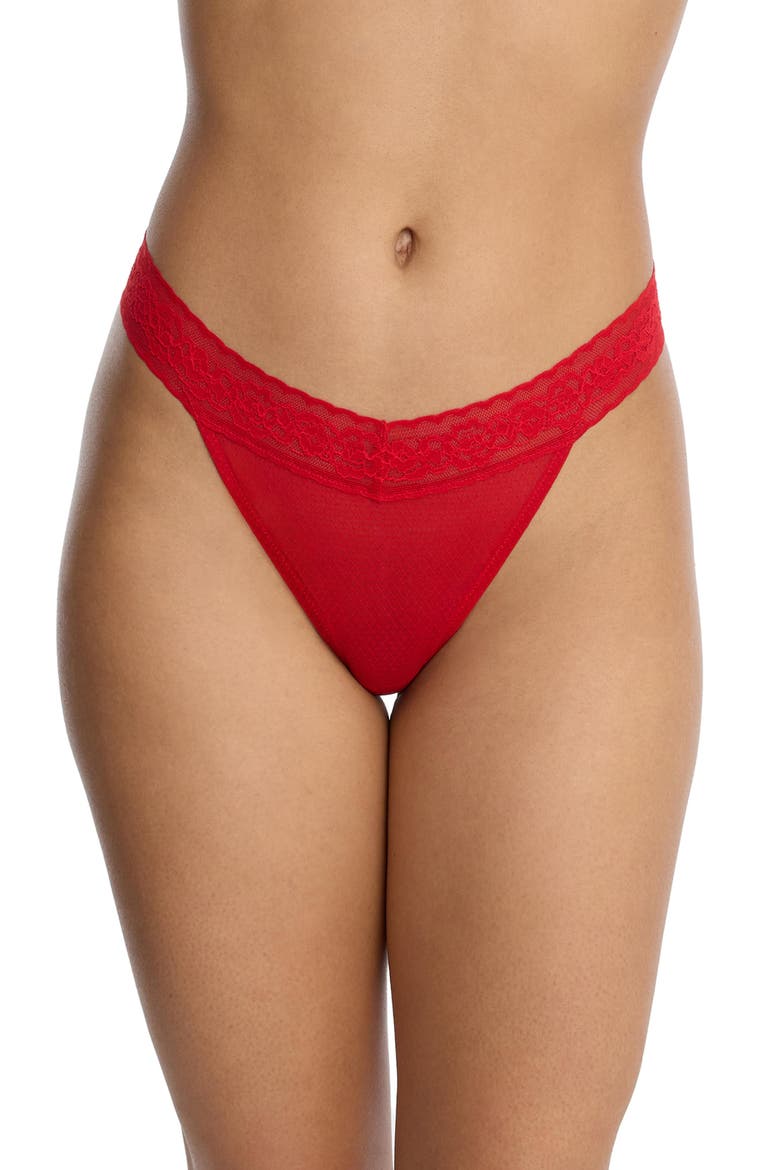 V-Front Lace Thong, Main, color, HOLLY