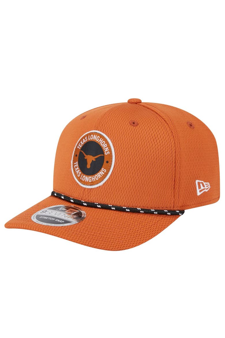 Men's New Era Texas Orange Texas Longhorns COOLERA 9SEVENTY Rope Stretch-Snap Hat, Main, color, Burnt Orange