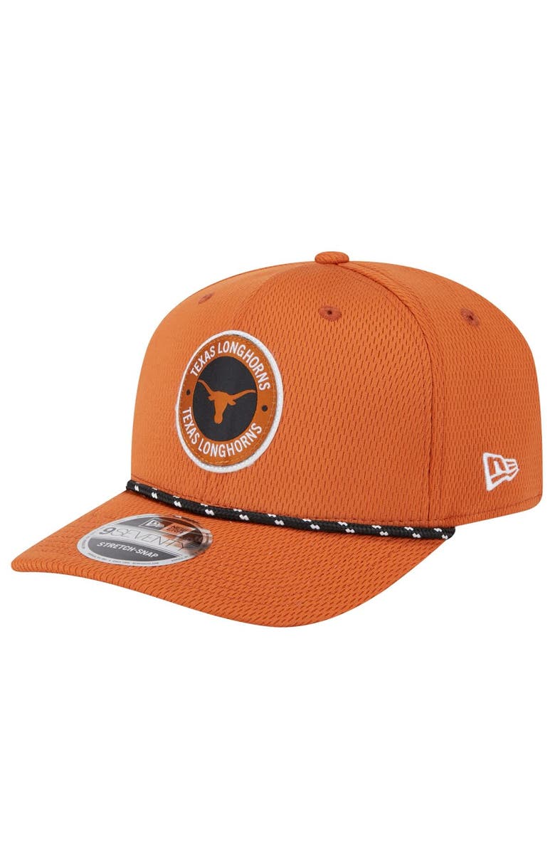 New Era Men's New Era Texas Orange Texas Longhorns COOLERA 9SEVENTY Rope Stretch-Snap Hat, Main, color, Burnt Orange