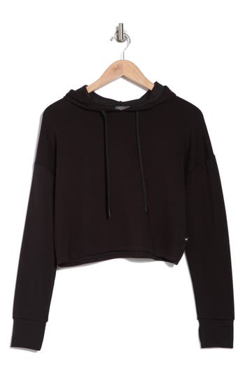 Jessica Simpson Soft Luxe Crop Hoodie In Meteorite