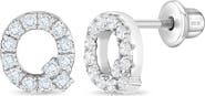 In Season Jewelry Cubic Zirconia Letter Initial Earrings