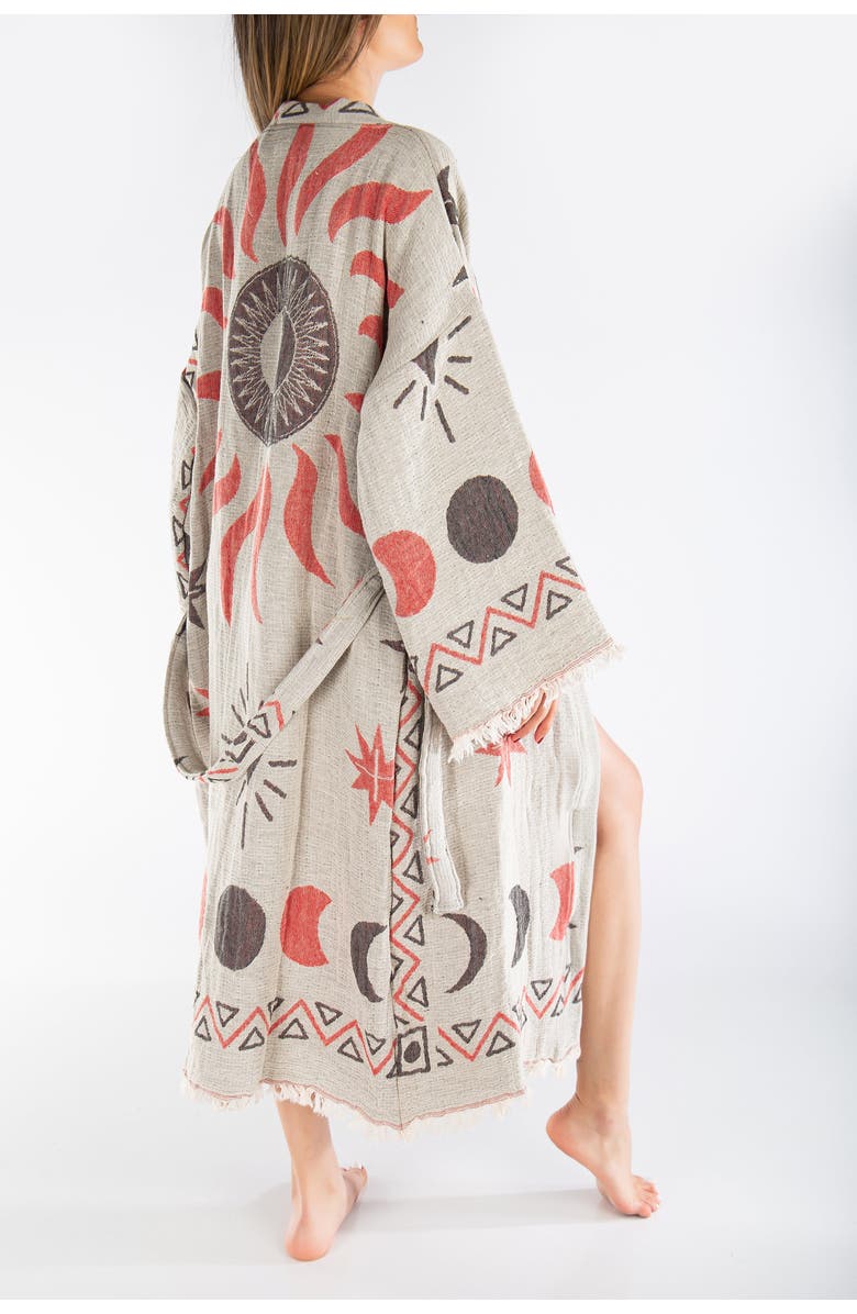 Forever & Always Shoes Evora Handmade Cotton Boho Kimono, Alternate, color, Light Grey