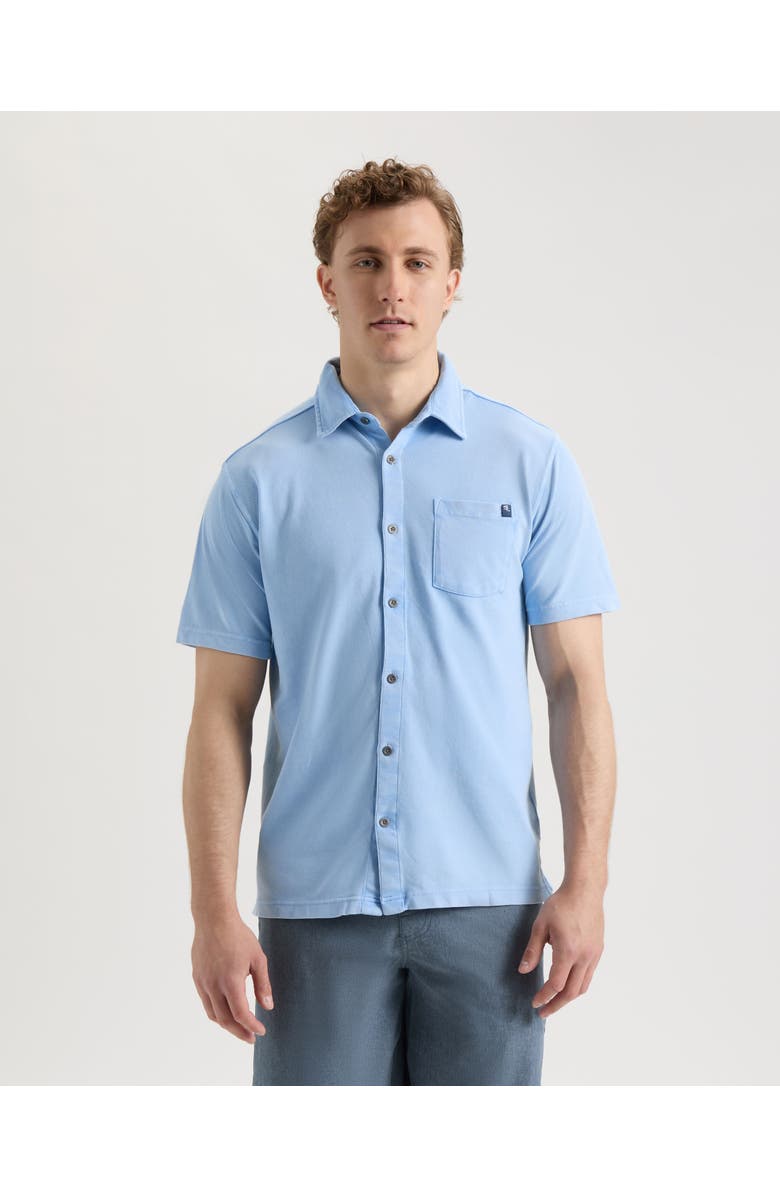 Salt Life Tidal Shift Woven Short Sleeve Shirt, Main, color, Powder Blue