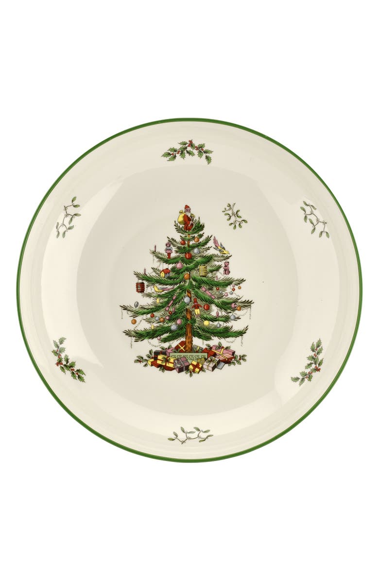 Spode Christmas Tree Pasta Bowl, Main, color, Green