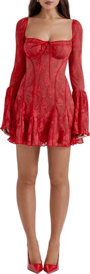 HOUSE OF CB Analissa Long Sleeve Lace Minidress | Nordstrom HOUSE OF CB Analissa Long Sleeve Lace Minidress | Nordstrom