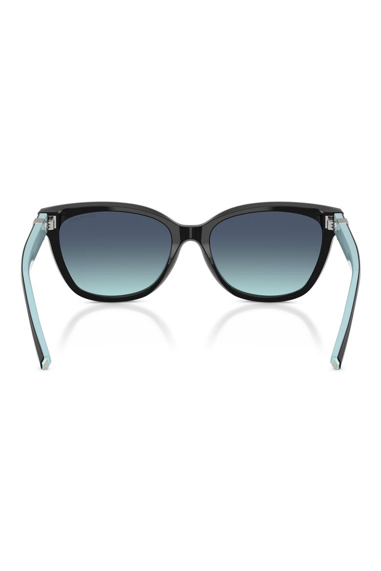 55mm Gradient Cat Eye Sunglasses, Alternate, color, BLACK / AZURE GRADIENT BLUE