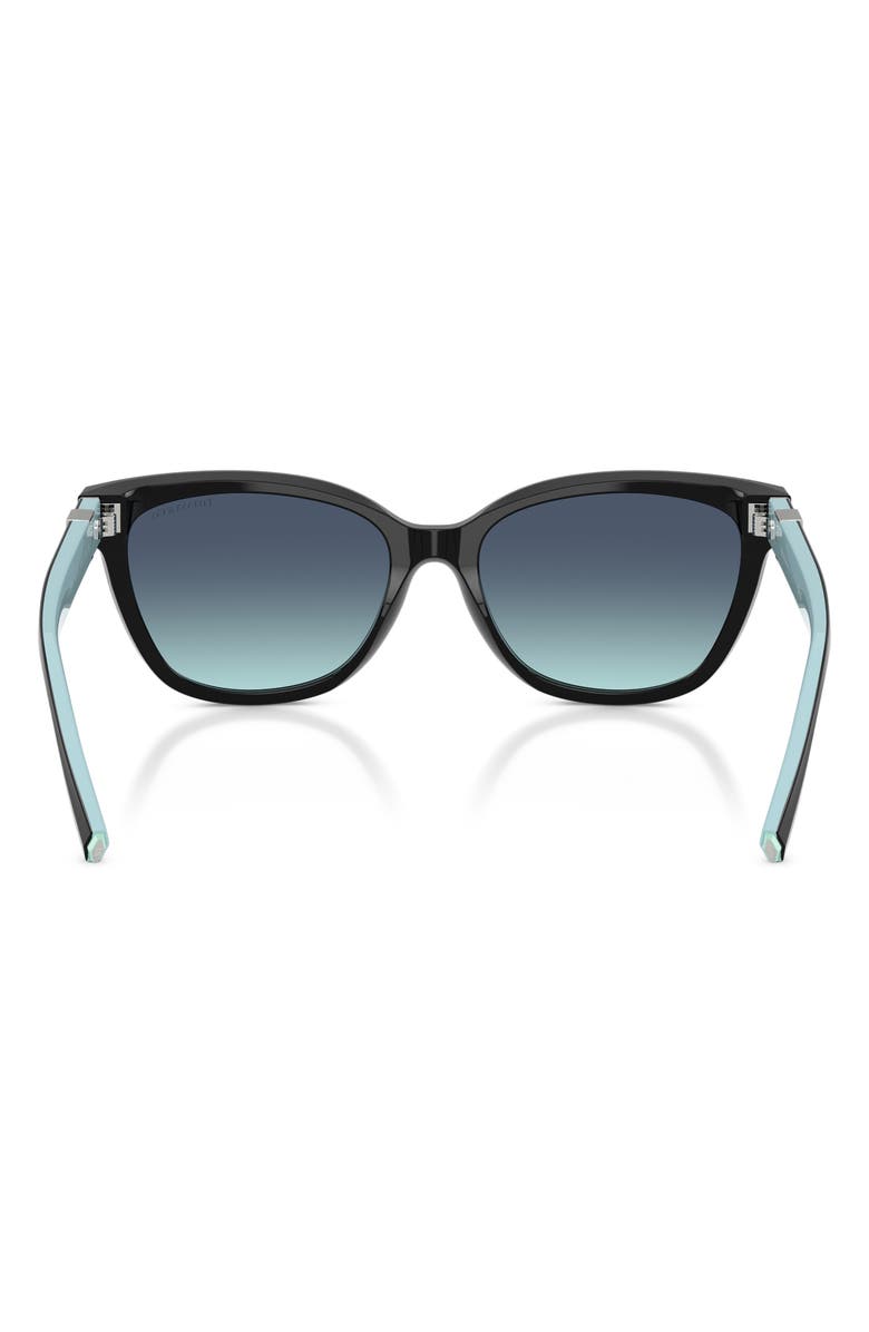 Tiffany & Co. 55mm Gradient Cat Eye Sunglasses, Alternate, color, Black / Azure Gradient Blue