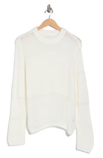 Obey Trivia Open Knit Sweater In White