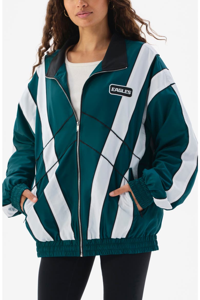 Colorblock Windbreaker Jacket, Alternate, color, GREEN