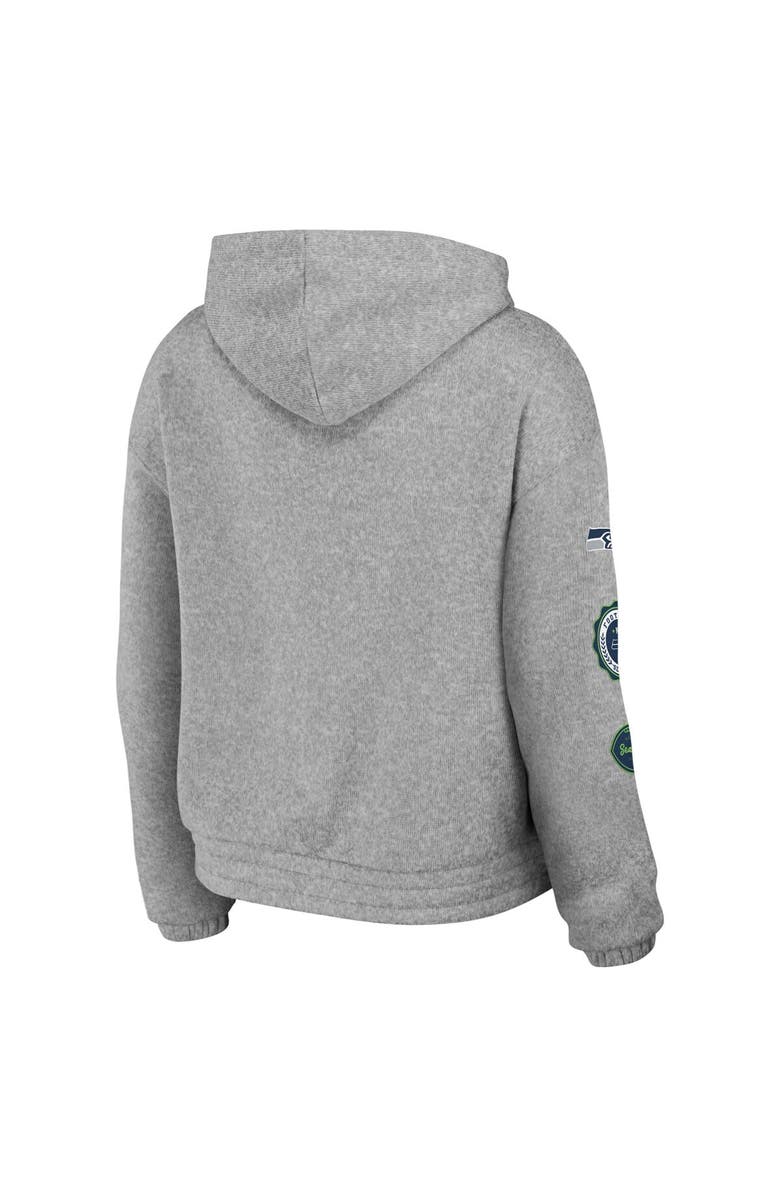 WEAR by Erin Andrews Women's WEAR by Erin Andrews Heather Gray Seattle Seahawks Full-Zip Hoodie, Alternate, color, Heather Gray