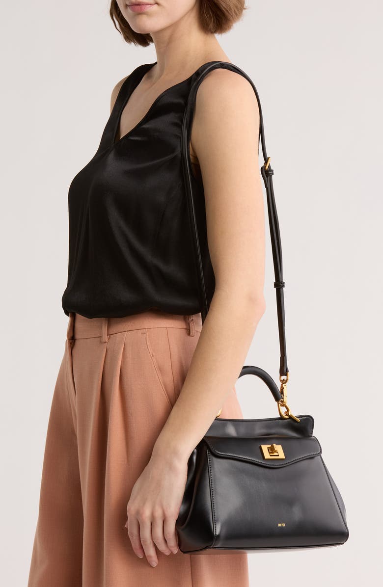 JW PEI Lucia Faux Leather Top Handle Bag, Alternate, color, Black