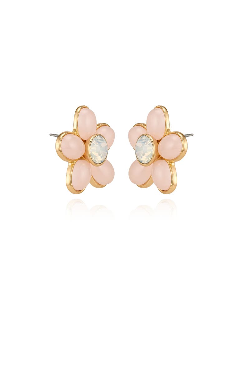 Gold Floral Stud Earrings, Alternate, color, Gold
