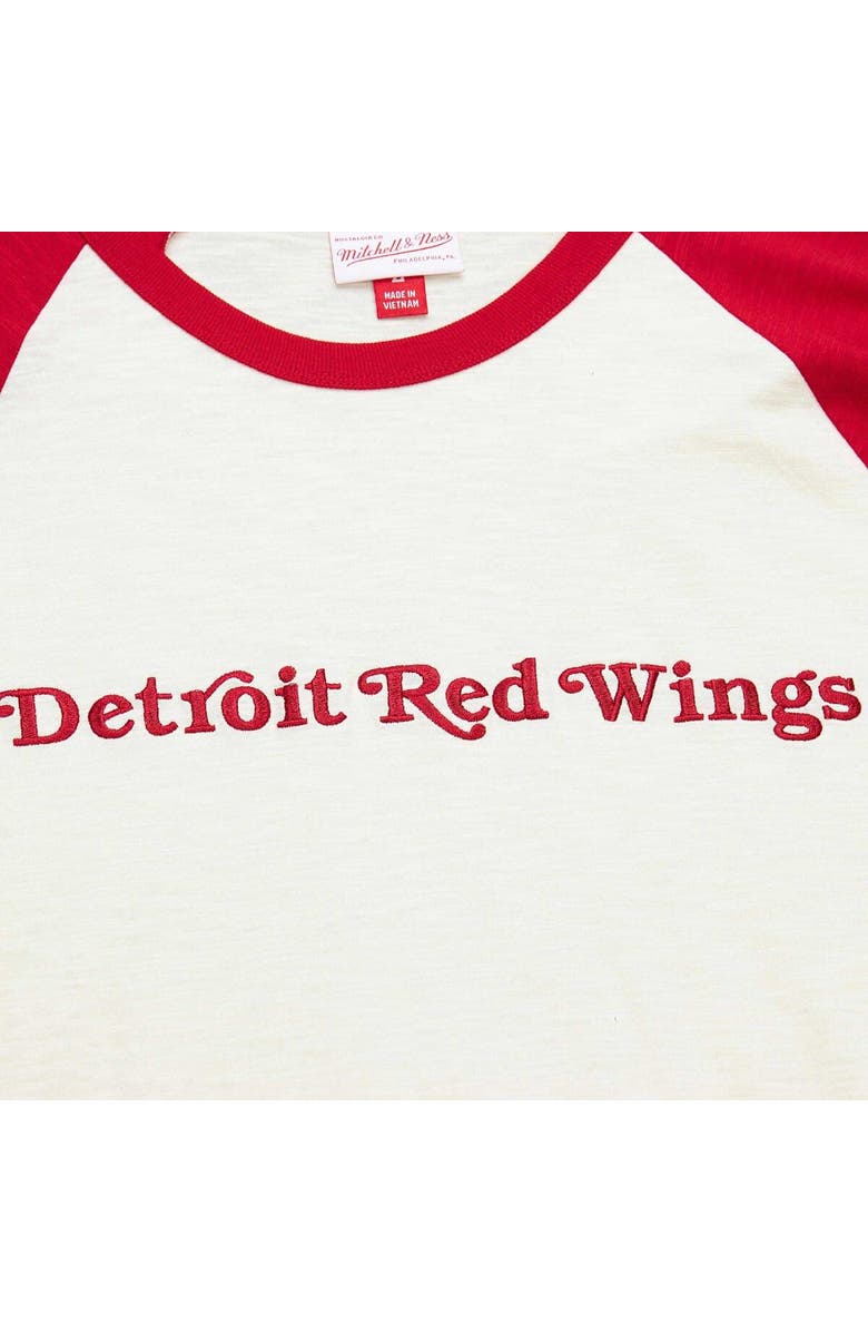 Mitchell & Ness Men's Mitchell & Ness Cream Detroit Red Wings Legendary Slub Vintage Raglan Long Sleeve T-Shirt, Alternate, color,