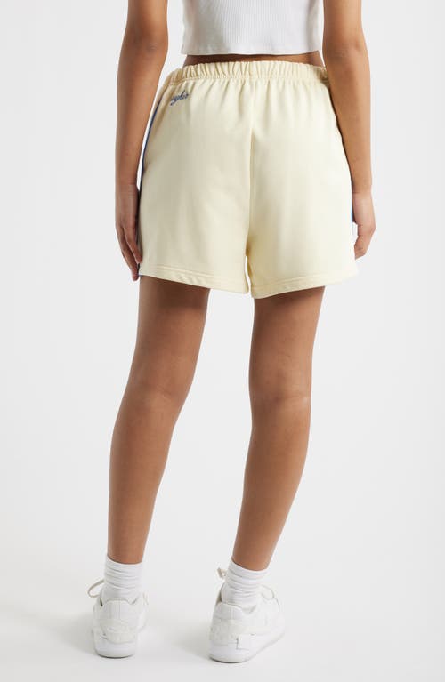The Mayfair Group Athletic Department Graphic Sweat Shorts In Yellow