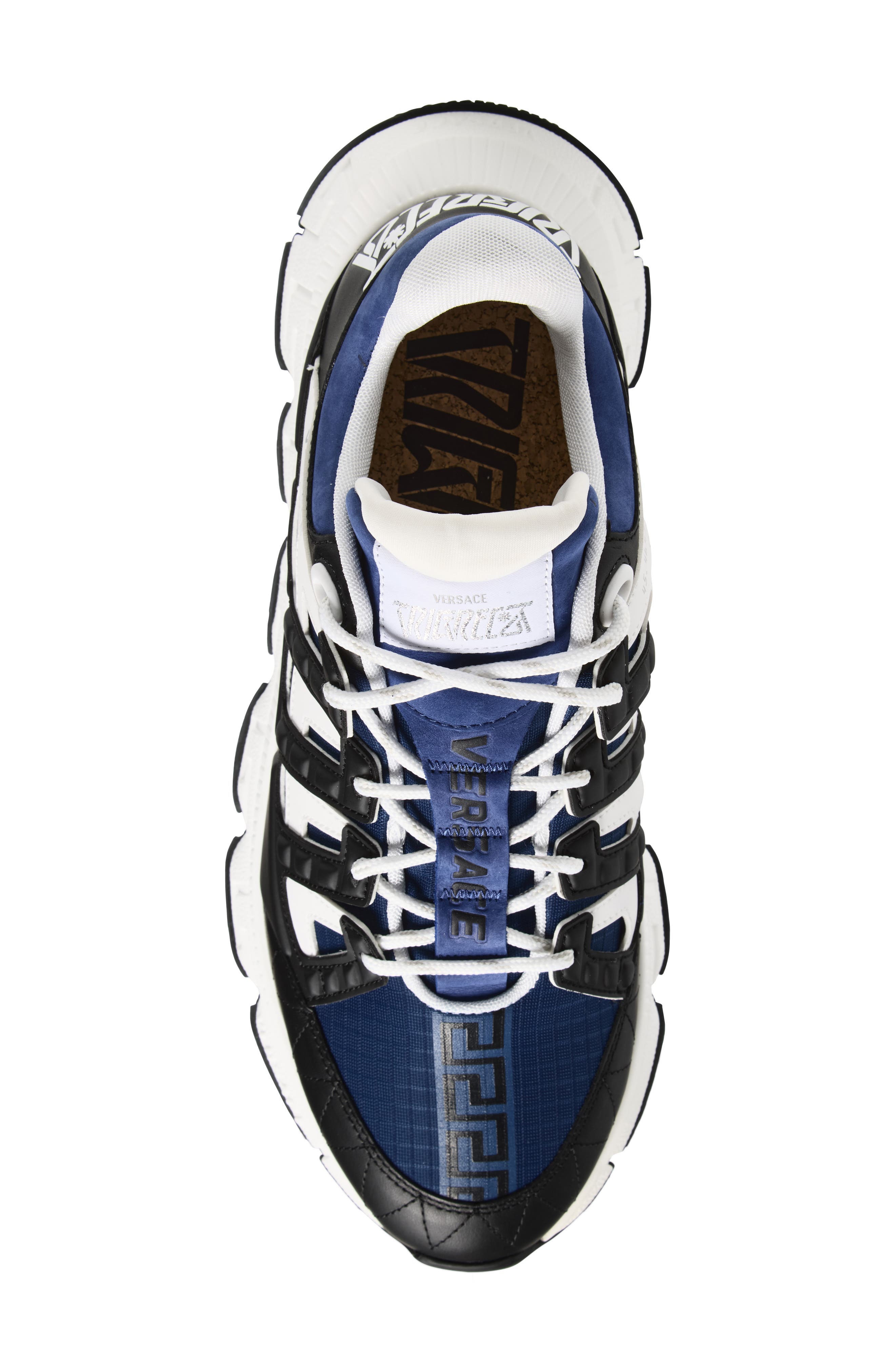 Versace Trigreca Sneaker, Alternate, color, Black Blue Petrolio White
