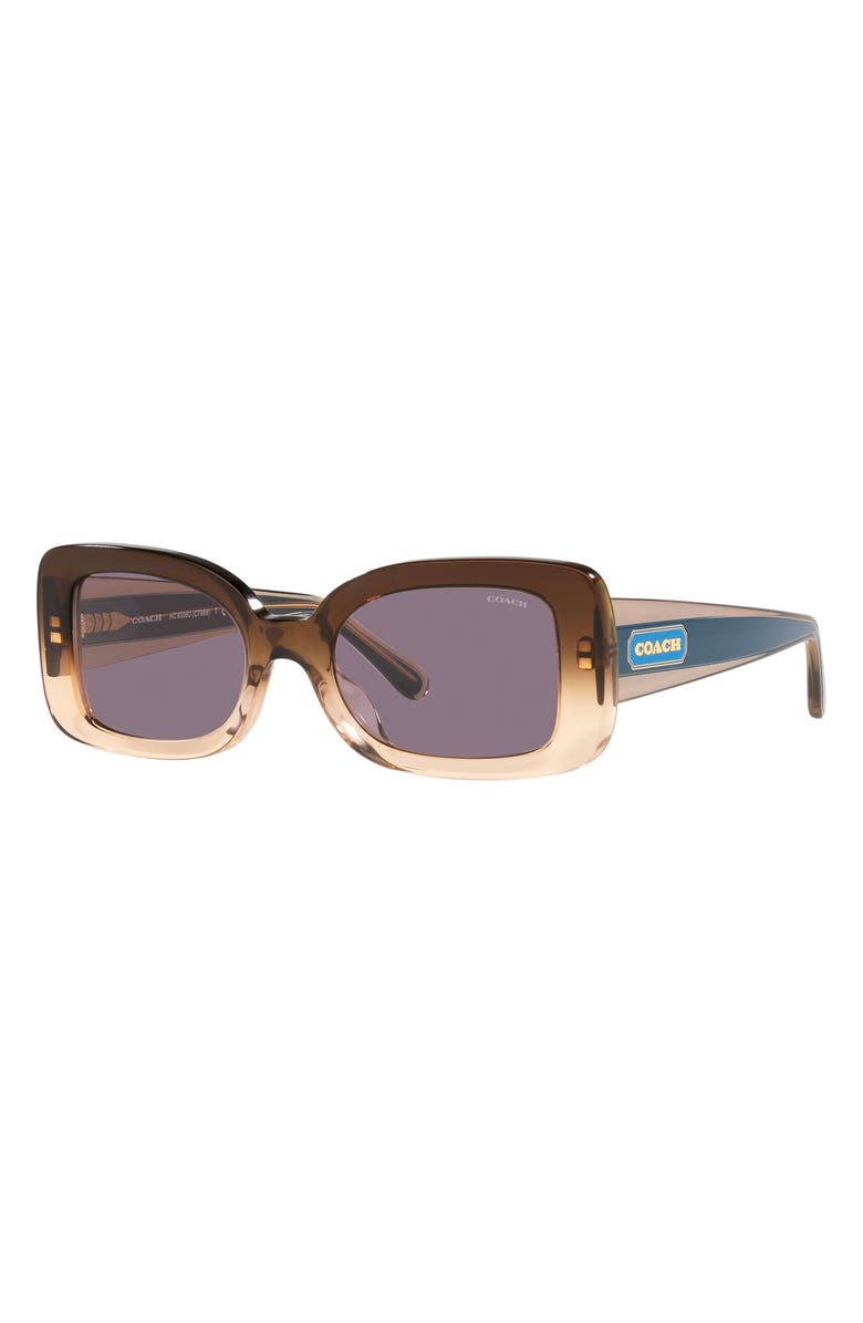 COACH 51mm Rectangular Sunglasses, Alternate, color, 