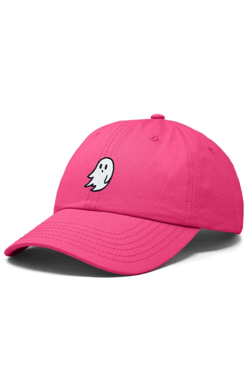 Dalix Ghost Embroidered Low Crown Cap In Hot Pink
