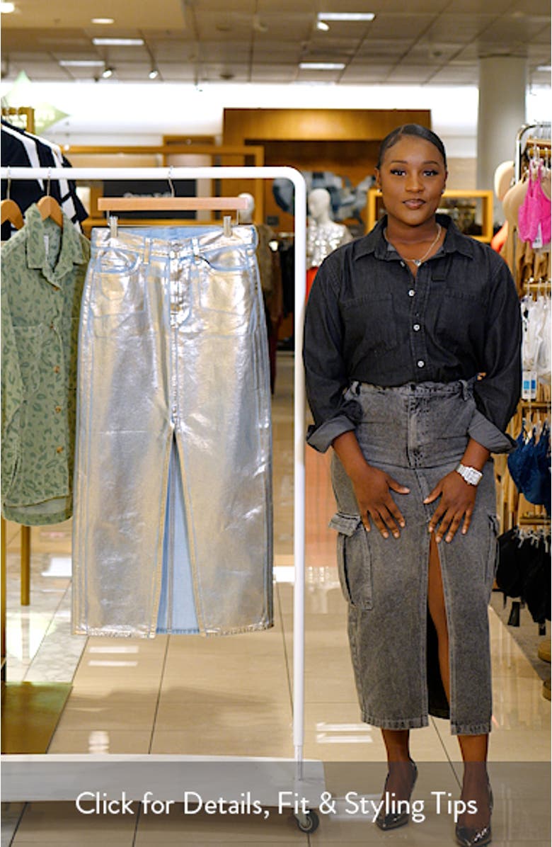 Ankle Denim Column Skirt, sales video thumbnail