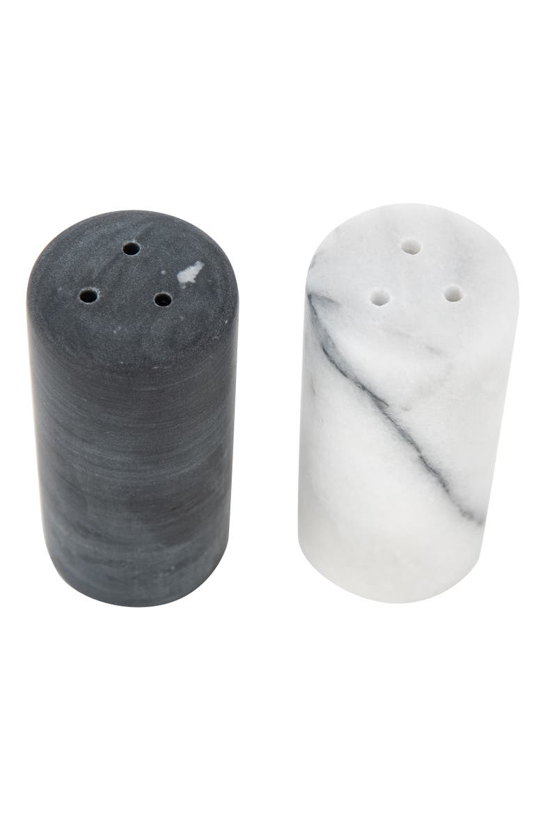 Artifacts Trading Company Marble Salt & Pepper Shaker, Alternate, color, Black and White
