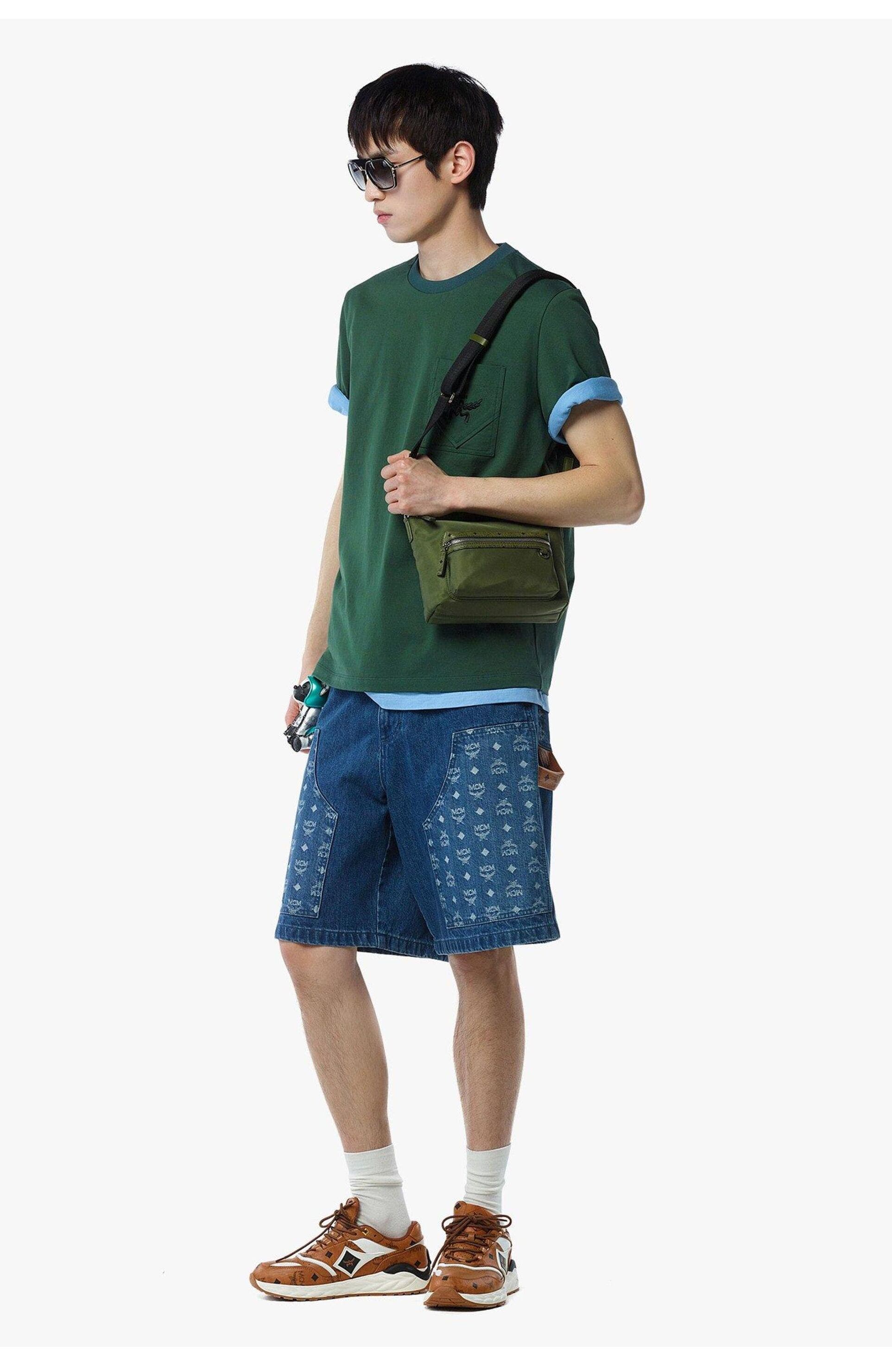 MCM Aren Crossbody in Nylon and Leather, Alternate, color, 