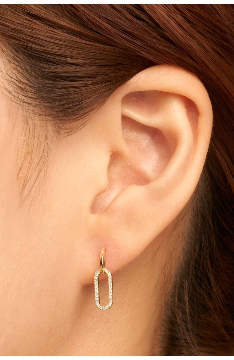 Oradina 10K Yellow Gold Venice Link Diamond Drop Earrings, Alternate, color, Yellow Gold