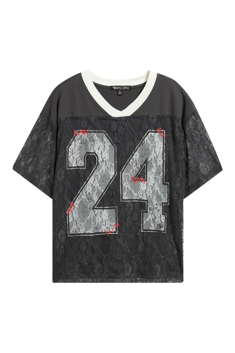 Graphic Lace Football T-Shirt, Alternate, color, PHANTOM