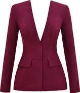 HOUSE OF CB Theodora Stretch Cotton Blend Twill Blazer