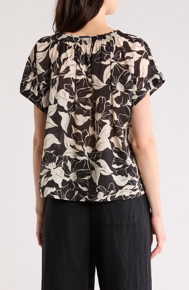 Vince Camuto Smocked Trim Boxy Top, Alternate, color, 