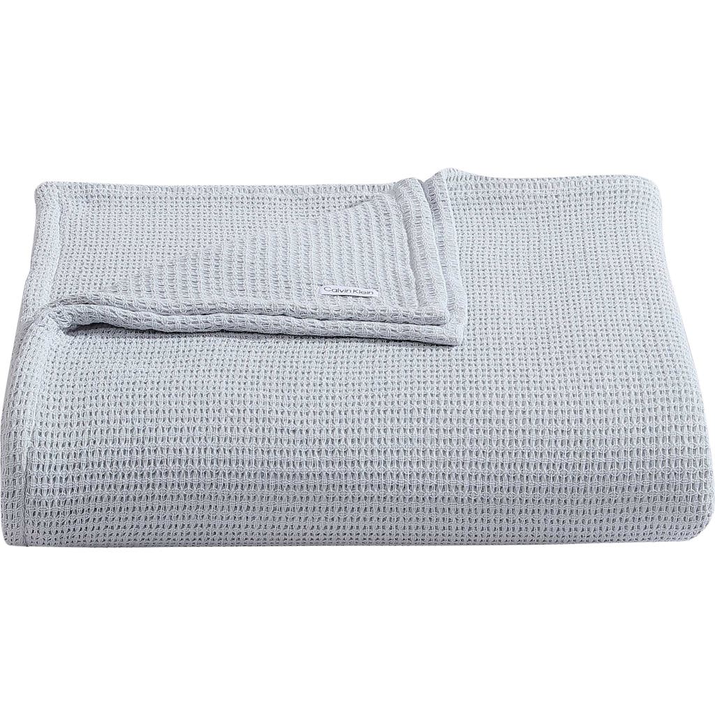 Calvin Klein Home Cotton Honeycomb Weave Blanket In Blue