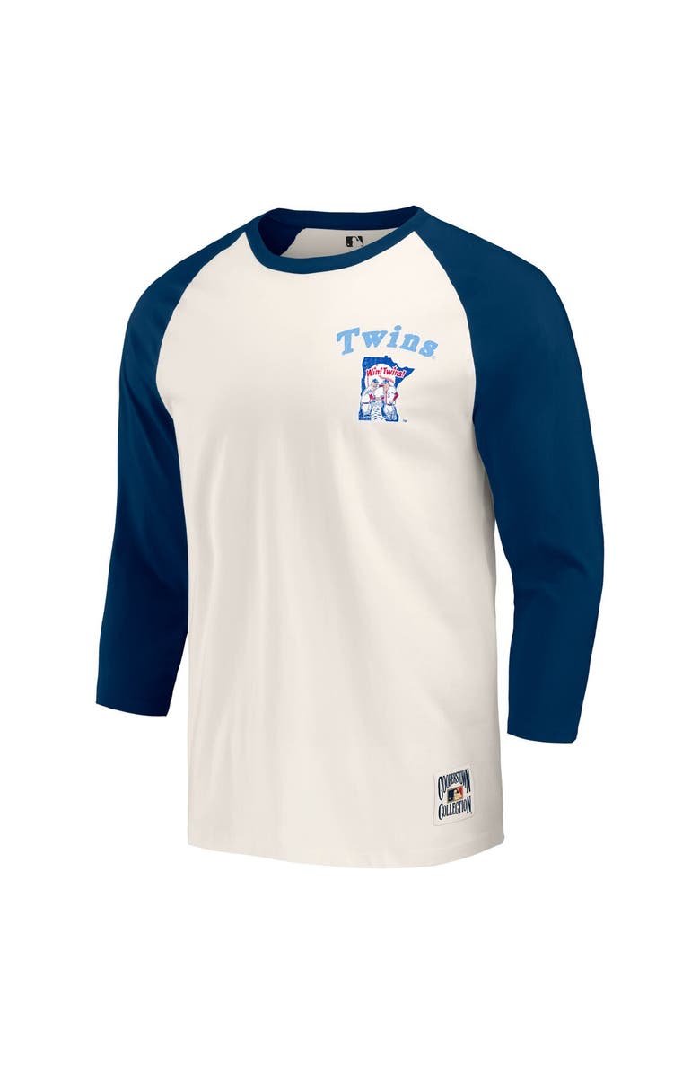 Darius Rucker Collection by Fanatics Men's Darius Rucker Collection by Fanatics Navy/White Minnesota Twins Cooperstown Collection Raglan 3/4-Sleeve T-Shirt, Alternate, color, Navy
