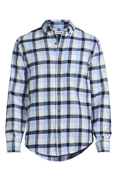 Lands' End Traditional Fit Flagship Flannel Shirt In Blue