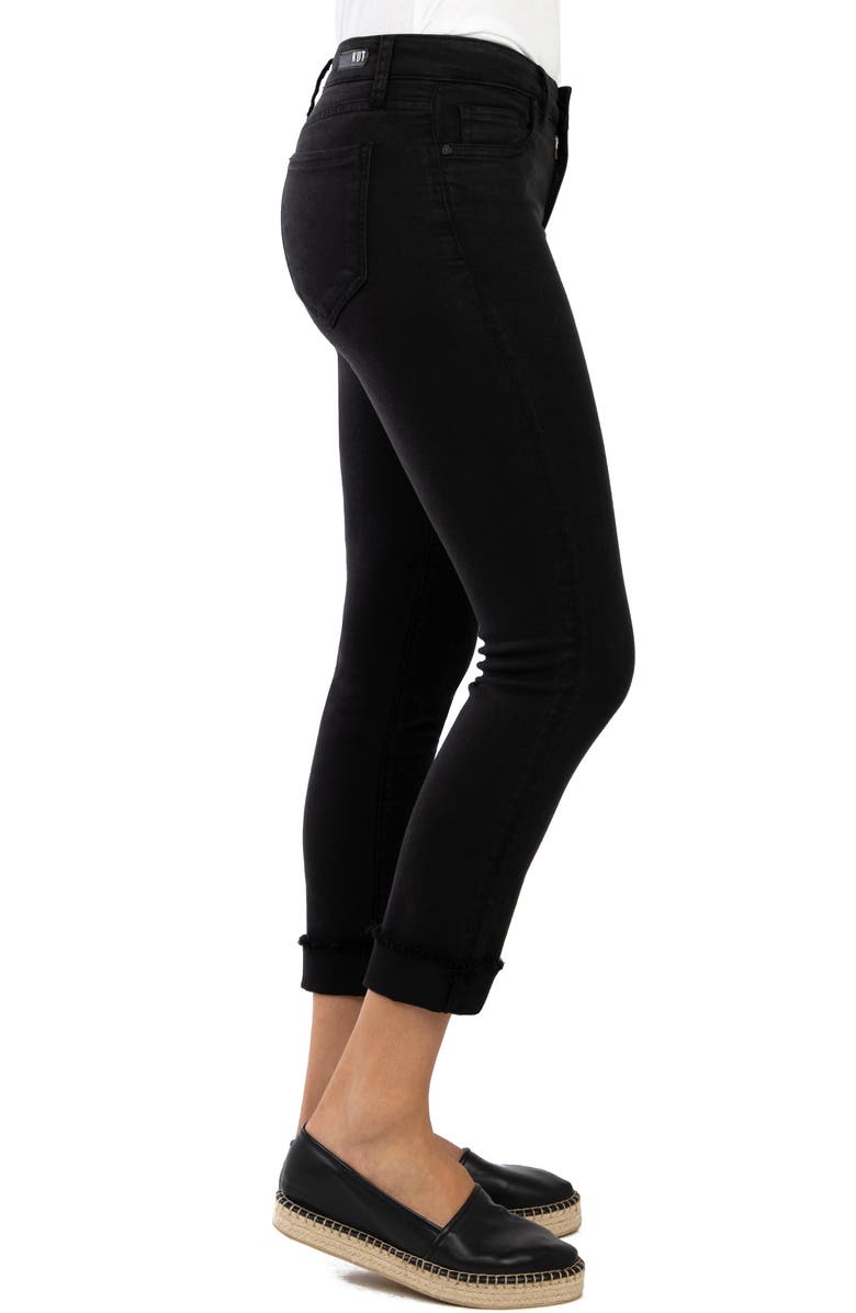 KUT from the Kloth Amy Fray Hem Crop Skinny Jeans, Alternate, color, Black