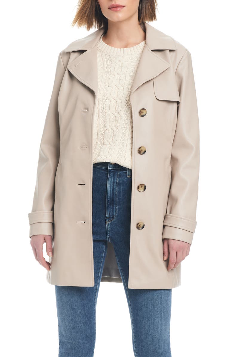 Sanctuary Faux Leather Trench Coat, Alternate, color,