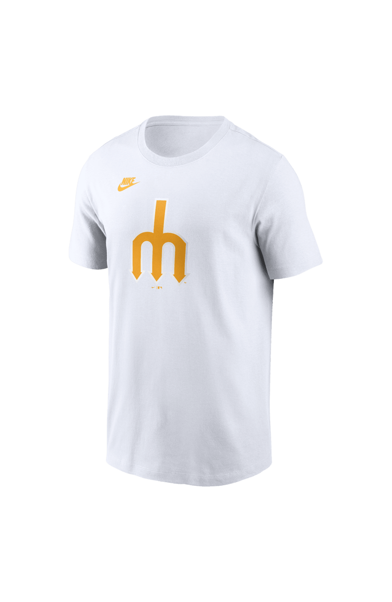 Nike Men's Nike White Seattle Mariners Cooperstown Collection Logo T-Shirt, Alternate, color, White