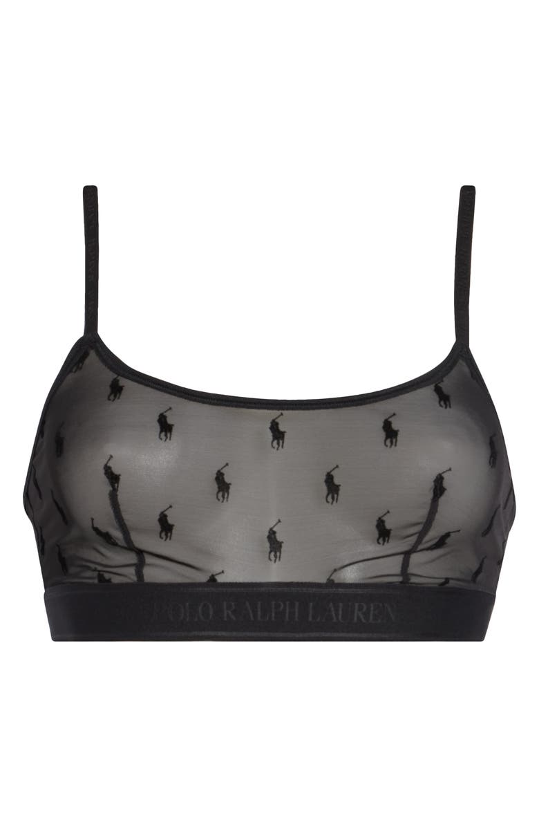 Polo Ralph Lauren Polo Mesh Bralette, Alternate, color, Onyx