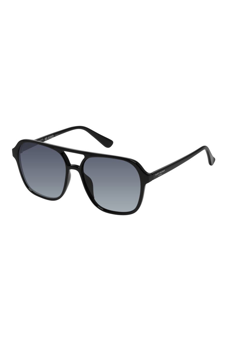 56mm Navigator Sunglasses, Alternate, color, BLACK