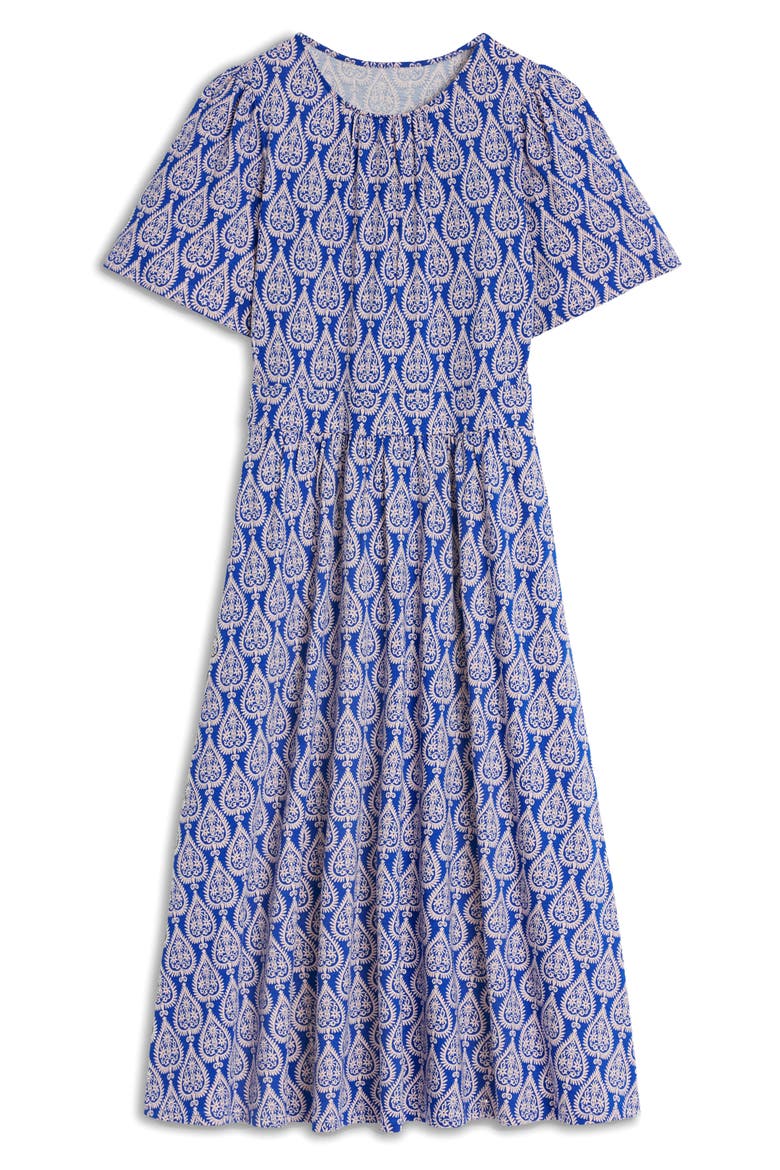 Louisa Print Jersey Midi Dress, Alternate, color, BRIGHT BLUE ORNATE GEO