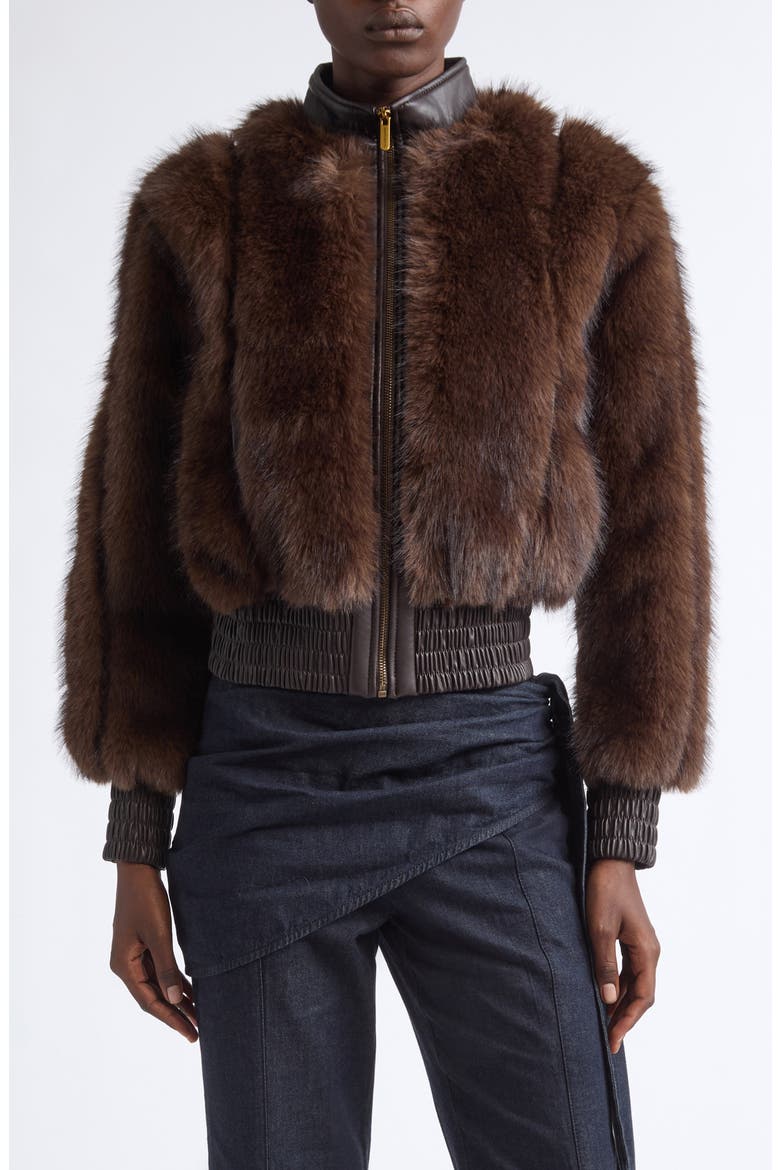 Valiant Faux Fur Jacket, Main, color, BROWN