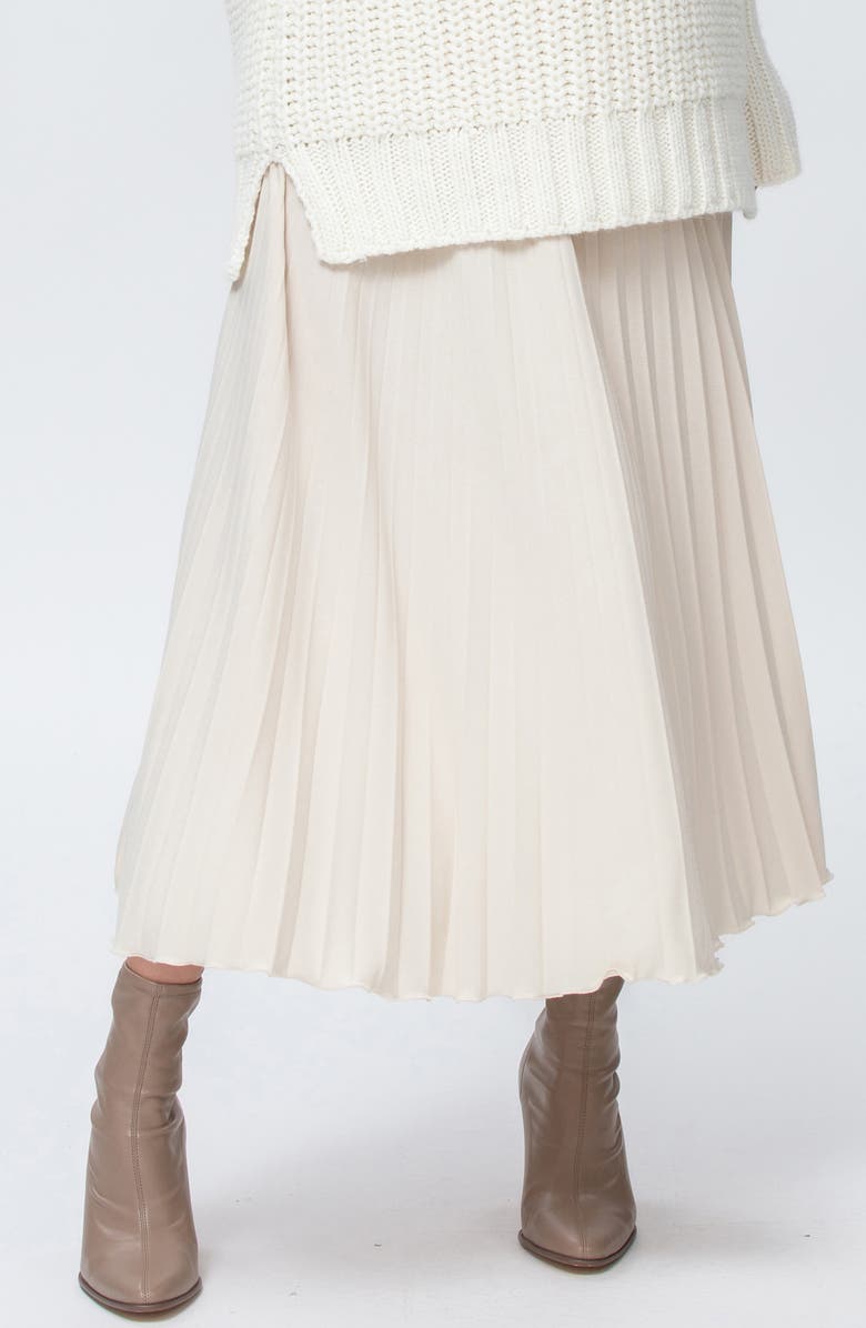 PIETRO BRUNELLI MATERNITY Pleated Midi Maternity Skirt, Main, color, Natural