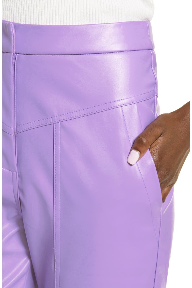 Tapered Faux Leather Trousers, Alternate, color, PURPLE