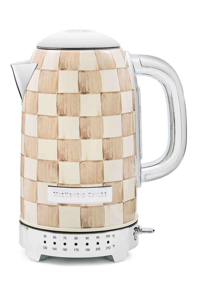 Mocha Check Electric Kettle, Main, color, MOCHA