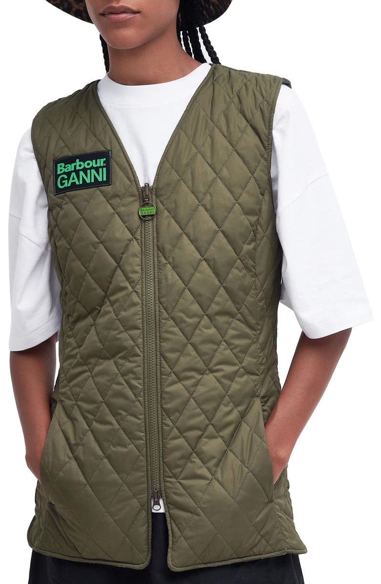 BARBOUR X GANNI Betty Reversible Quilted Vest, Main, color, 